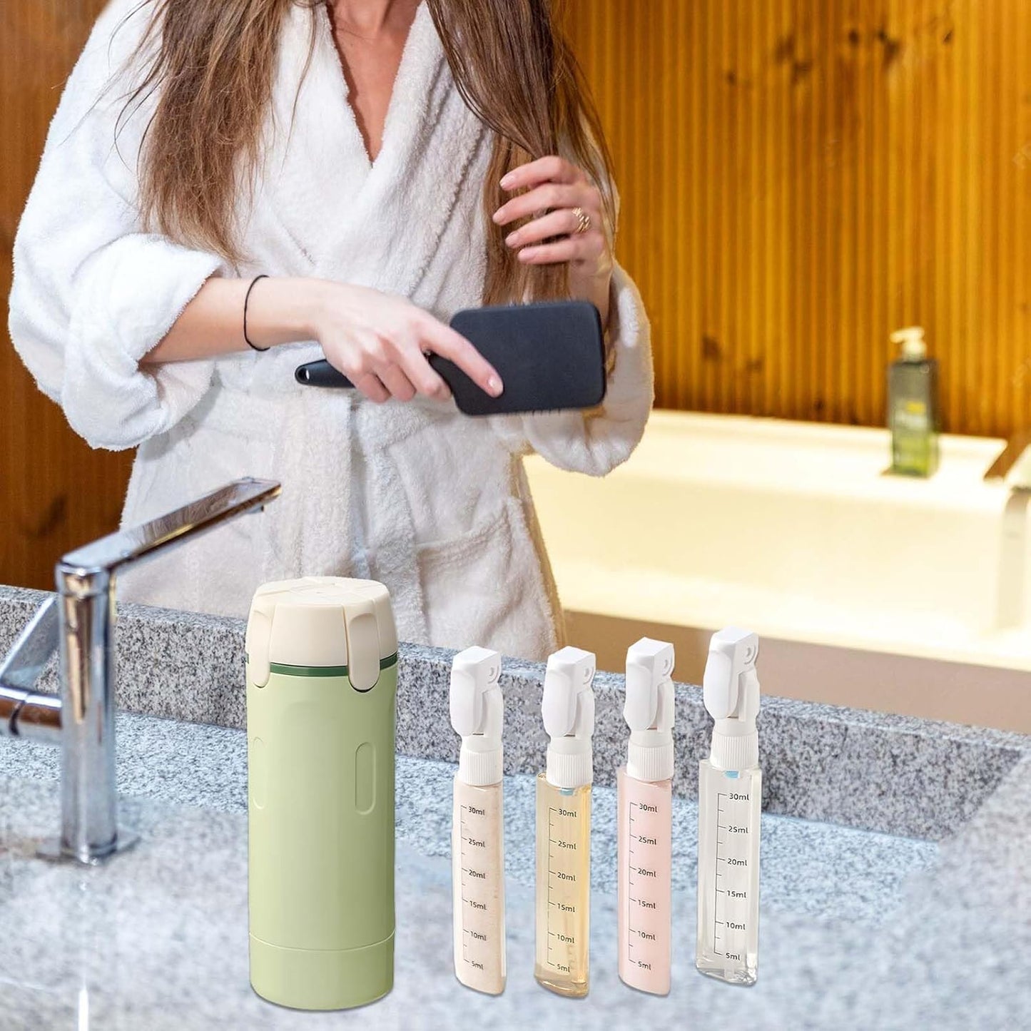 Flacons distributeurs echargeables 4 en 1